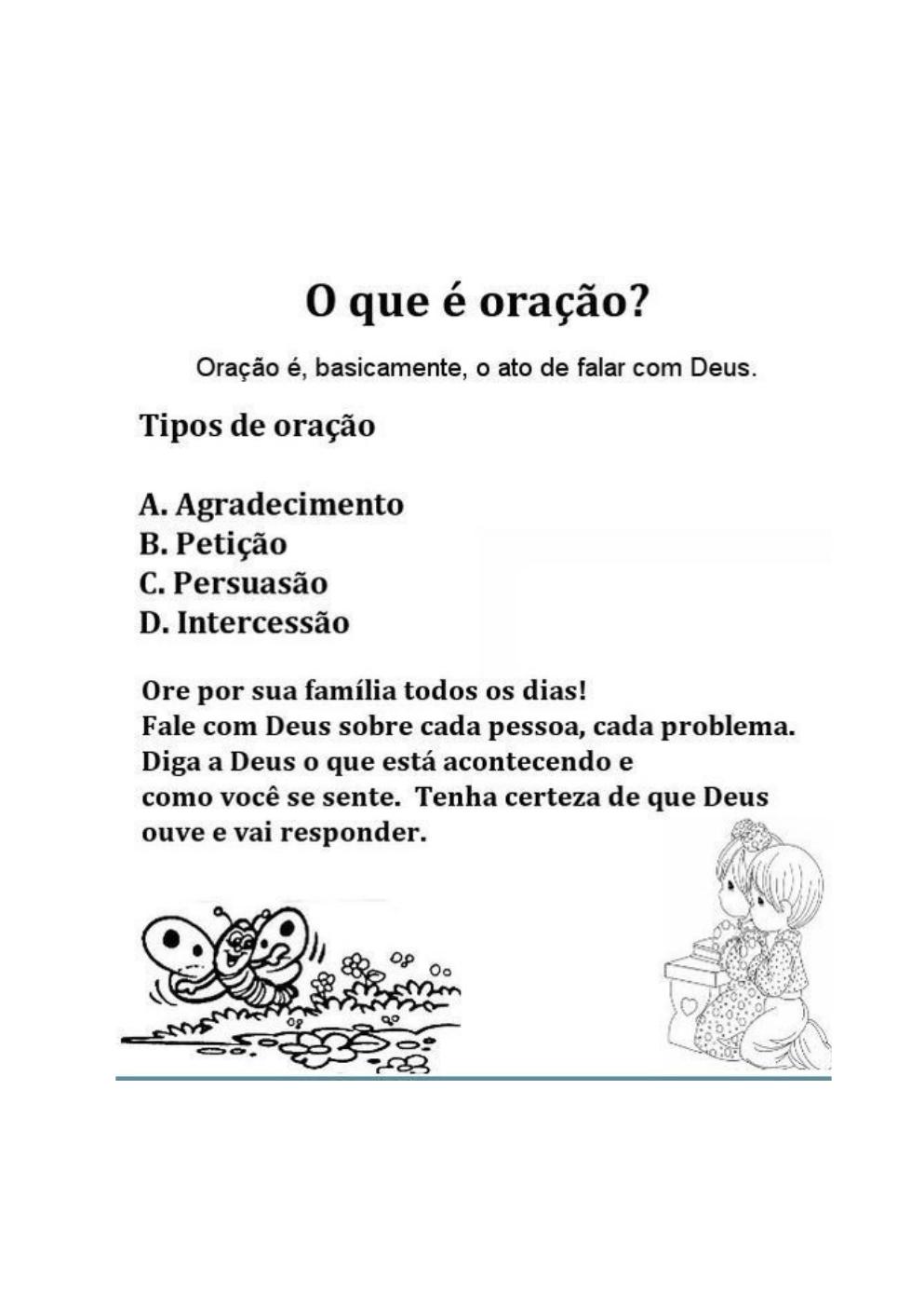 Página real: Aprendendo a orar